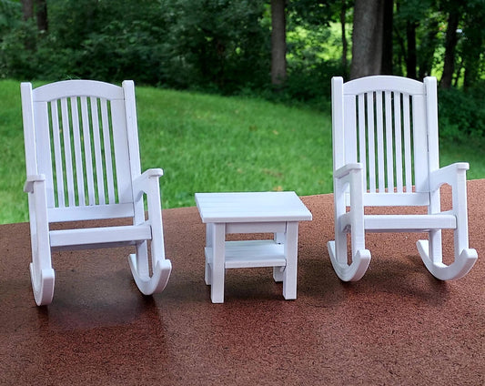 Patio Rocking Chair Set - 2 chairs and a table in 1:12 scale