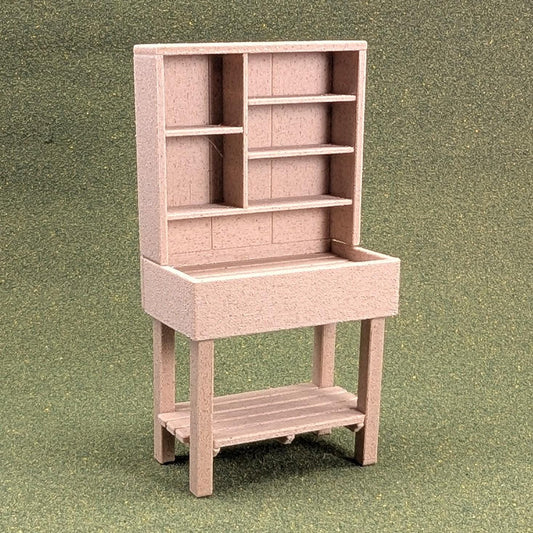 Woodgrain Plant Potting Table in 2 sizes, 1:12 scale