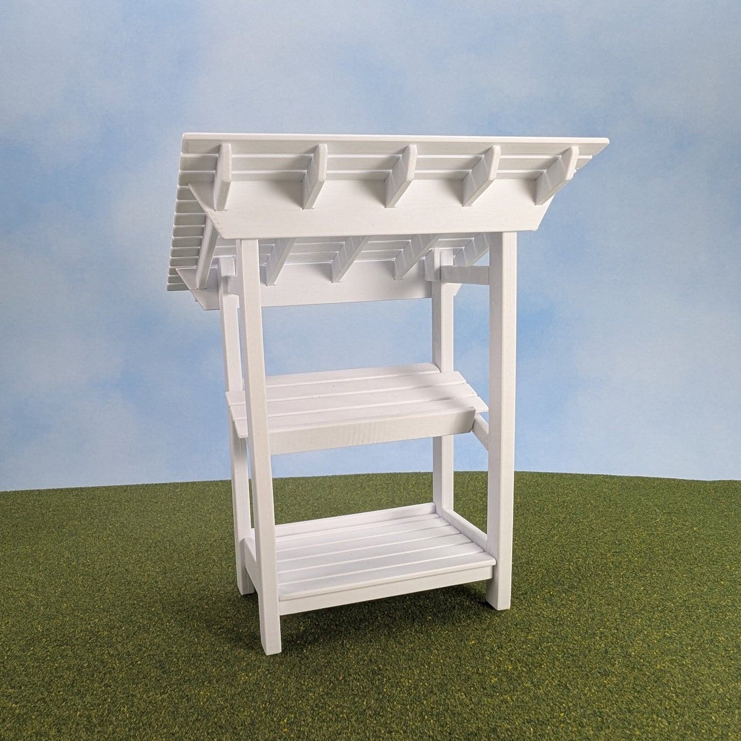 1:12 Scale Farmers Market Stand with Crates    - 7" tall