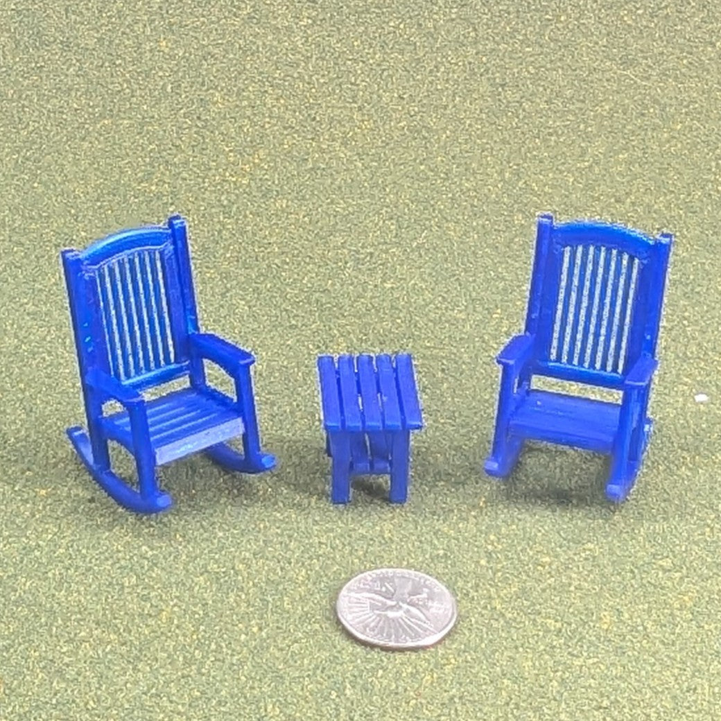 Patio Rocking Chair  1:24  Half Scale -  2" tall - also available as a set