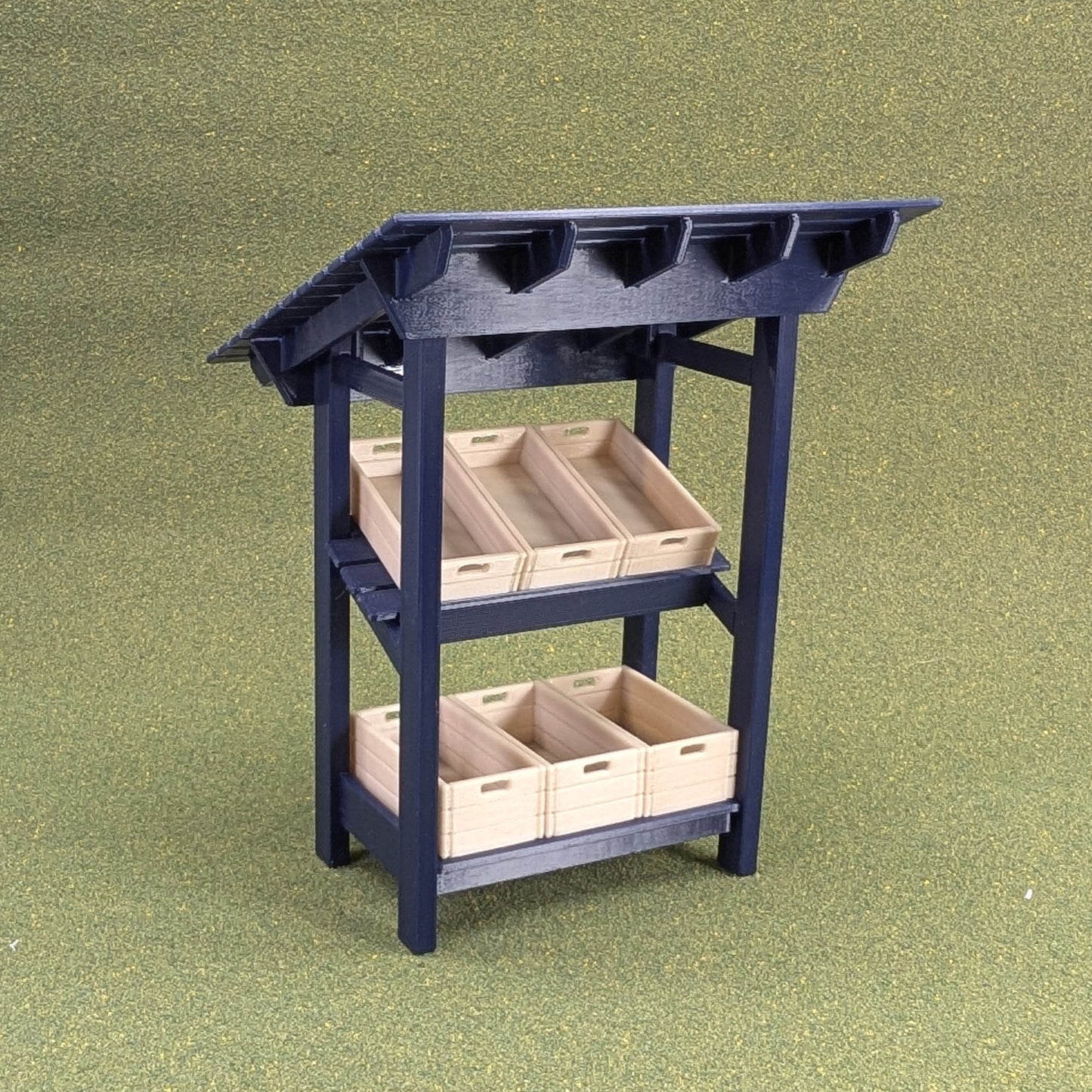 1:12 Scale Farmers Market Stand with Crates    - 7" tall