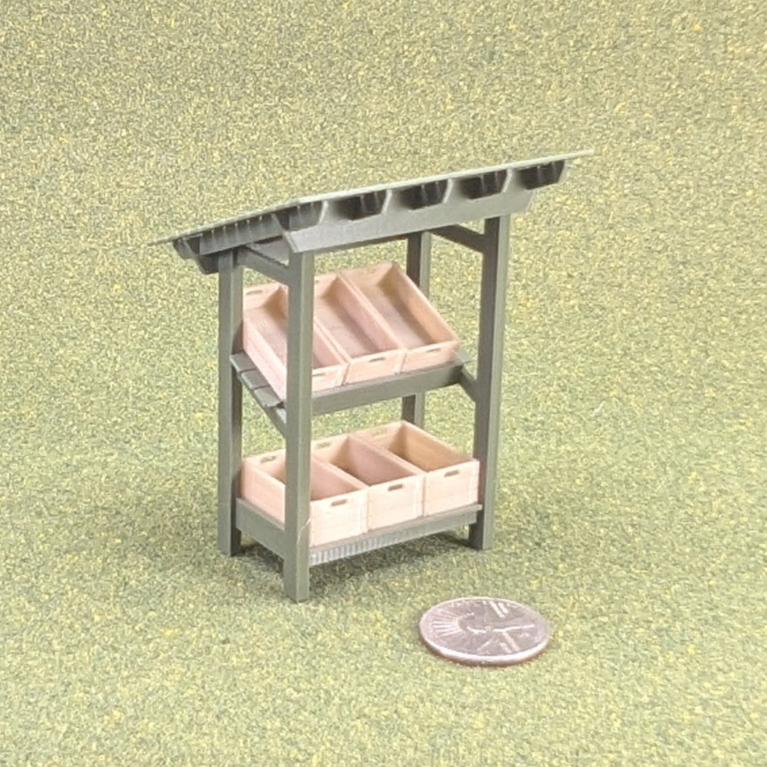 1:24 Scale Farmers Market Stand with Crates    - 3 " tall