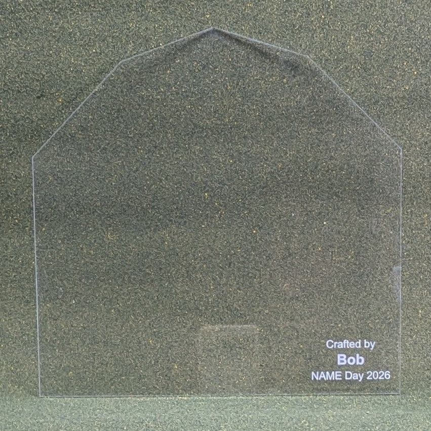 Clear acrylic front panel - with optional personalization