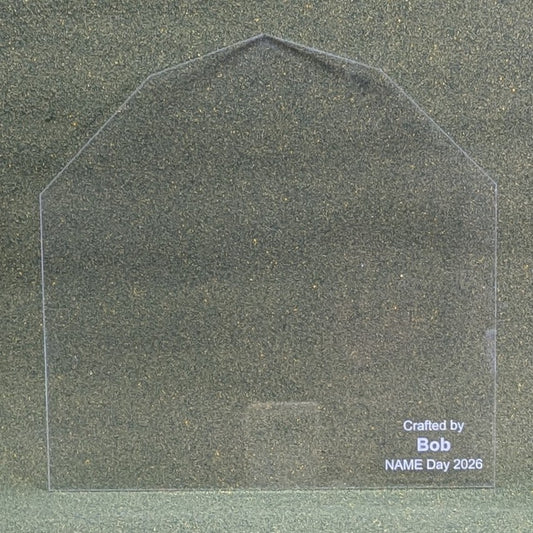 Clear acrylic front panel - with optional personalization