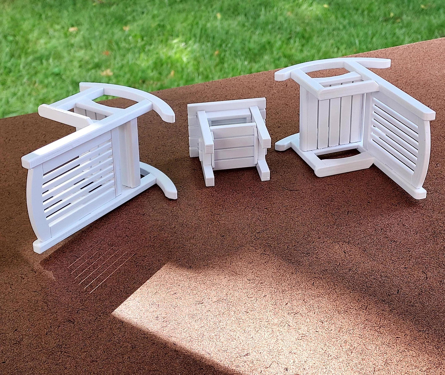 Patio Rocking Chair Set - 2 chairs and a table in  1:12 scale