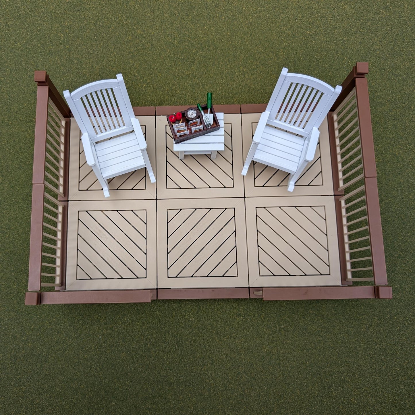 Deck/Patio kit in two sizes for your Garden/Dollhouse 1:12 scale