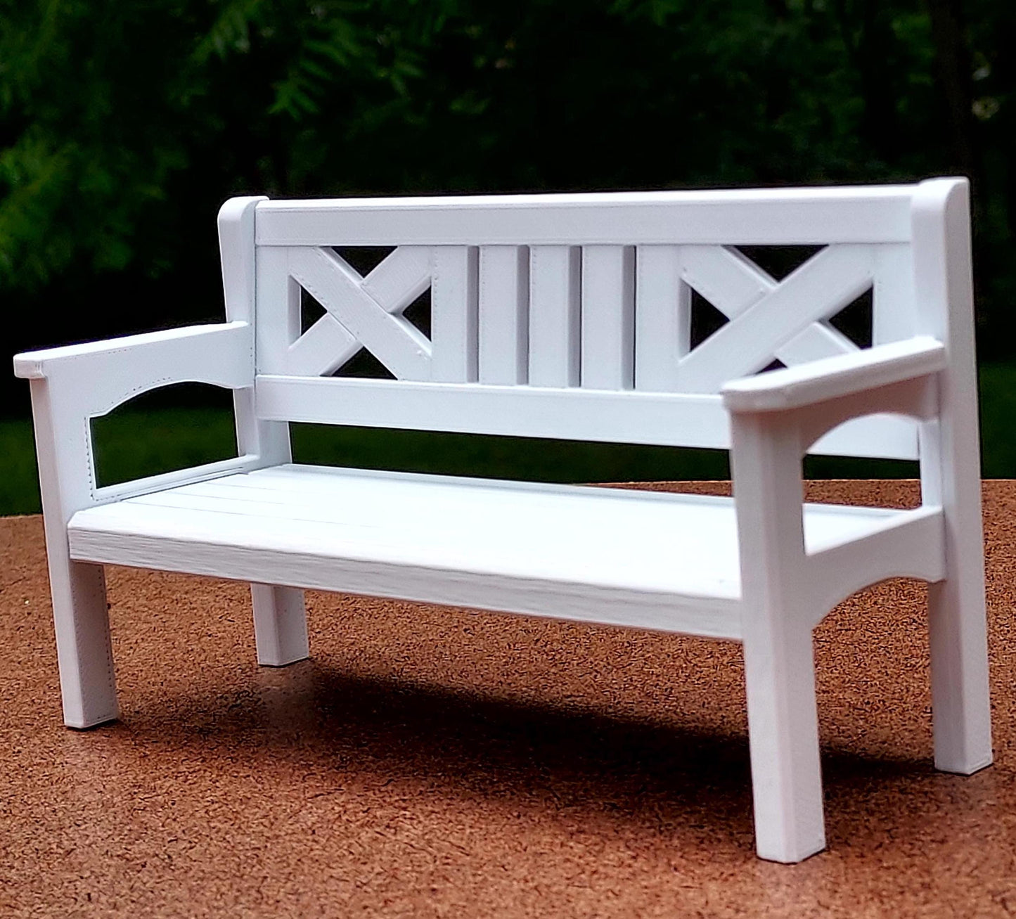 Patio Furniture Set - 1:12 Scale Dollhouse Bench, Chair, Tables