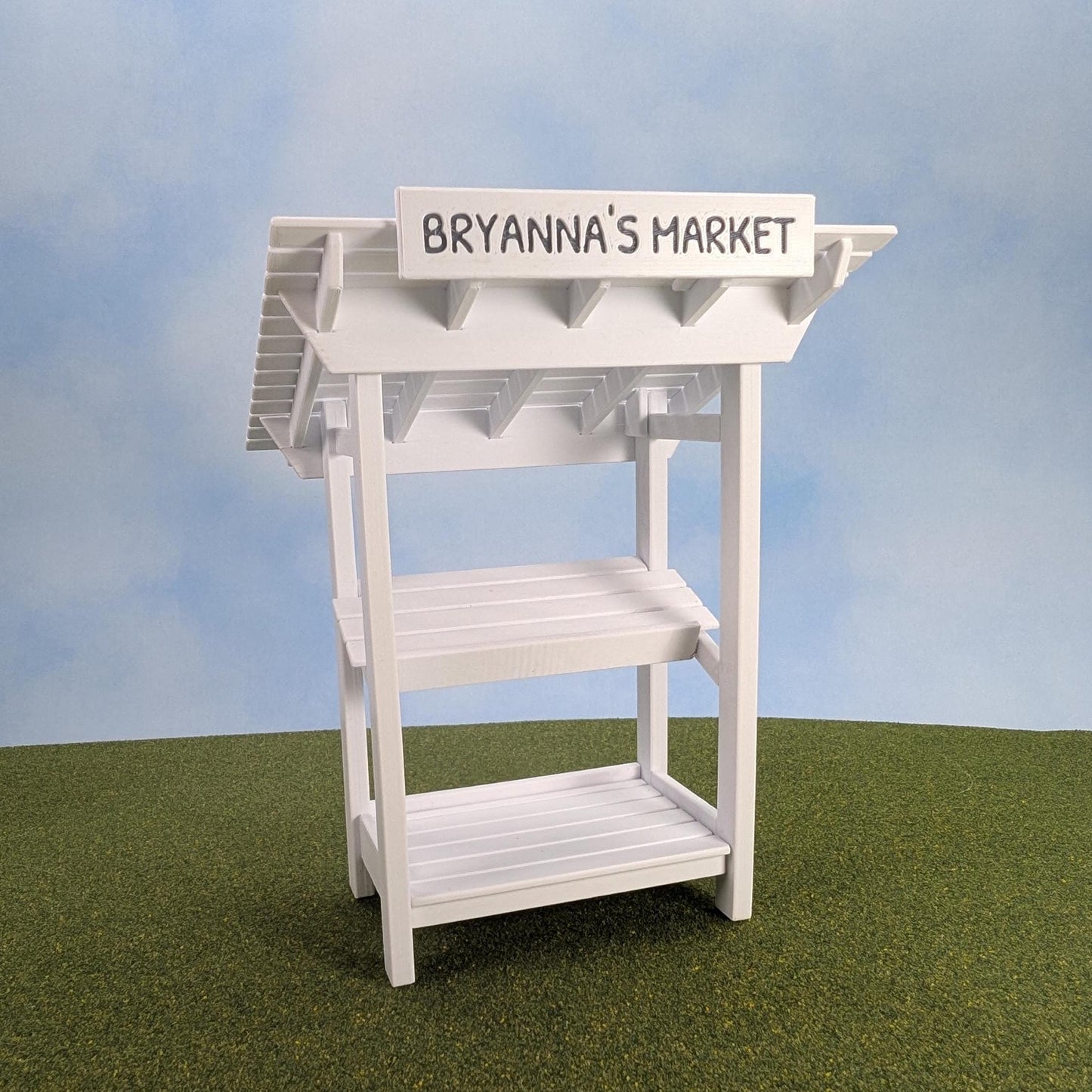 Farmers Market Stand with Crates   1:12 scale - 7" tall