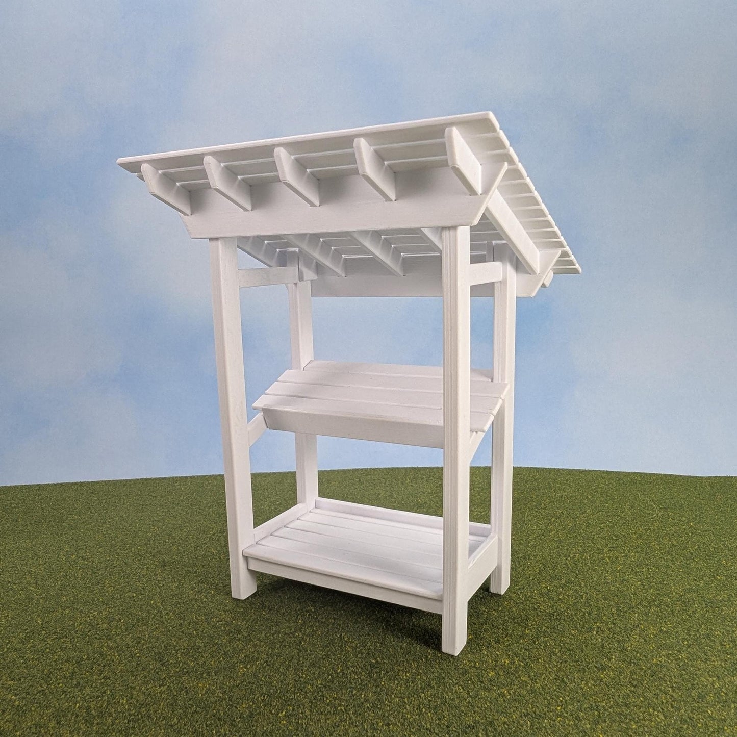 Farmers Market Stand with Crates   1:12 scale - 7" tall