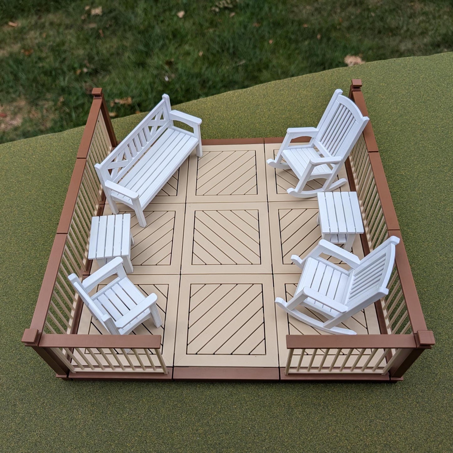Deck/Patio kit in two sizes for your Garden/Dollhouse 1:12 scale