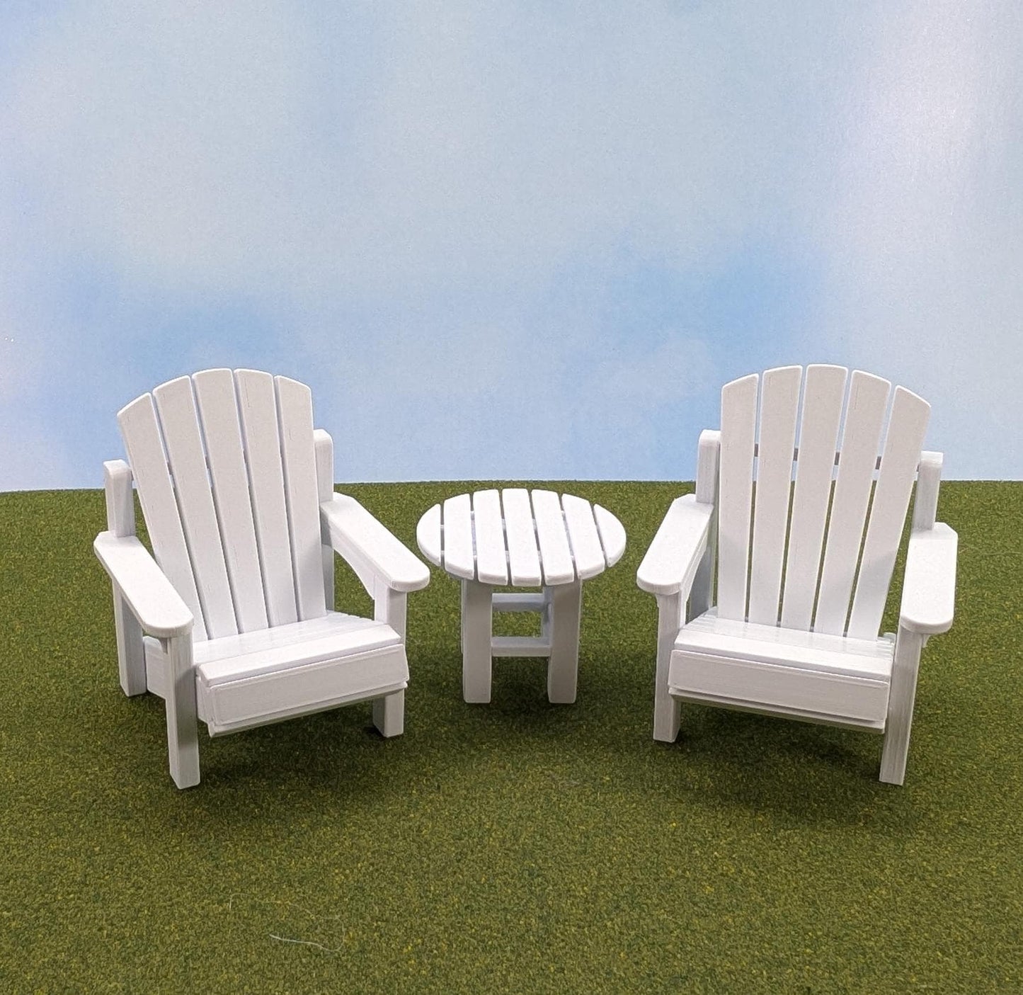 Adirondack Side Table   1:12 scale - 1  3/4" tall