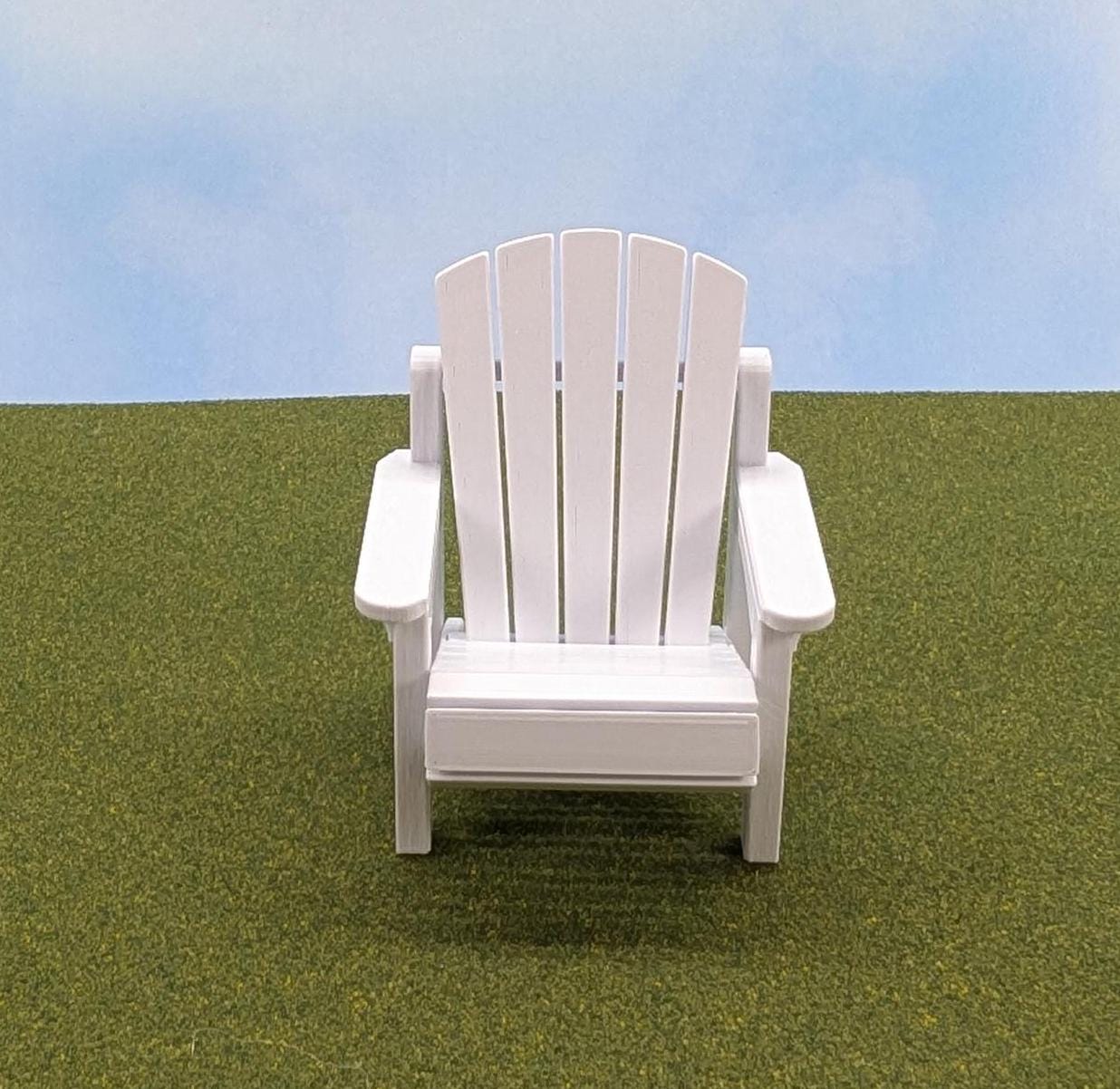 Adirondack Patio Set (2 chairs and a side table) 1:12 scale - chair is 3 1/2" tall