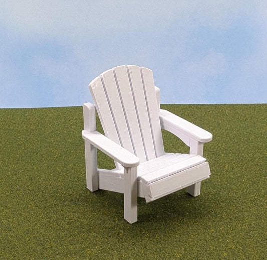Adirondack Patio Set (2 chairs and a side table) 1:12 scale - chair is 3 1/2" tall