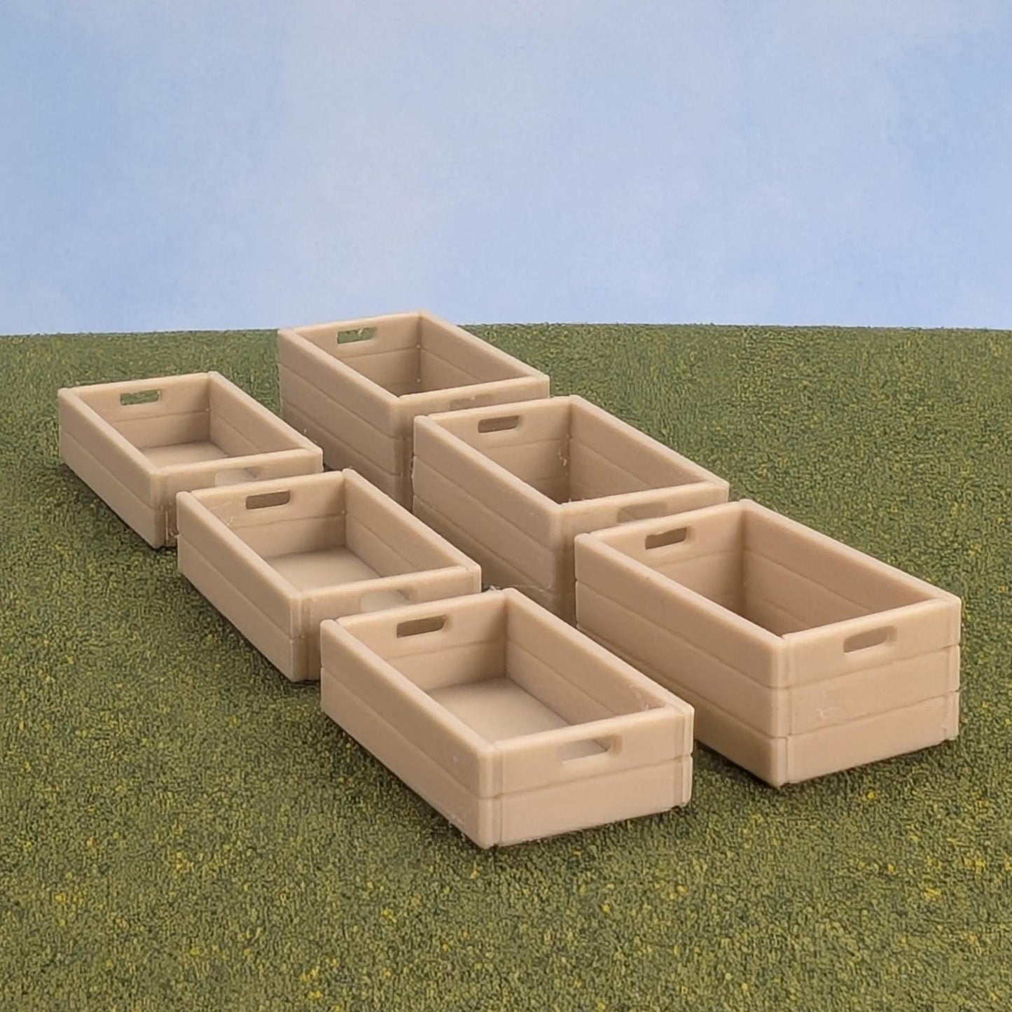 Farmers Market Stand with Crates   1:24 scale - 3 1/4" tall