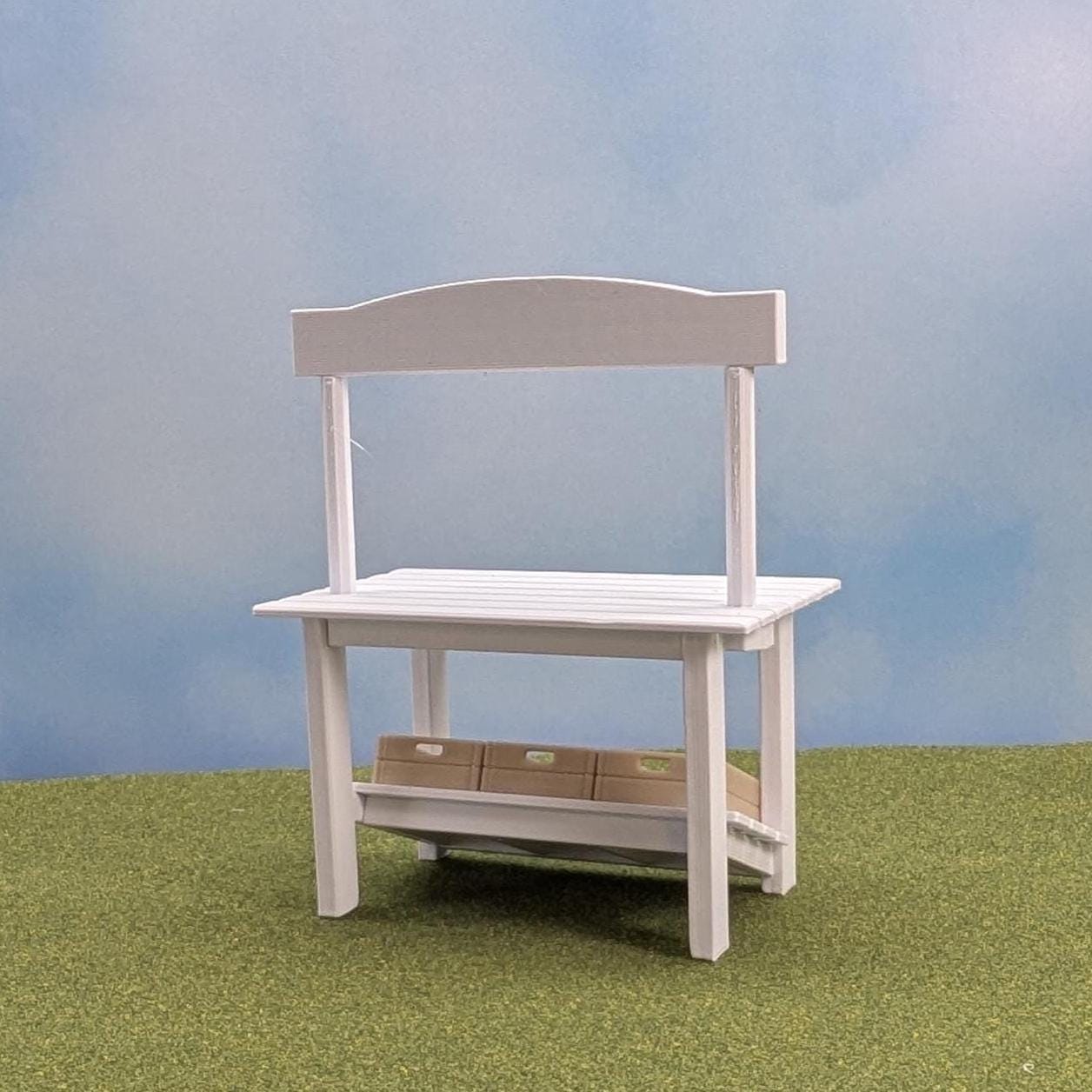 Seasonal Market Stand with 3 signs and crates - personalized sign available - 1:12 scale - 5 1/2" tall