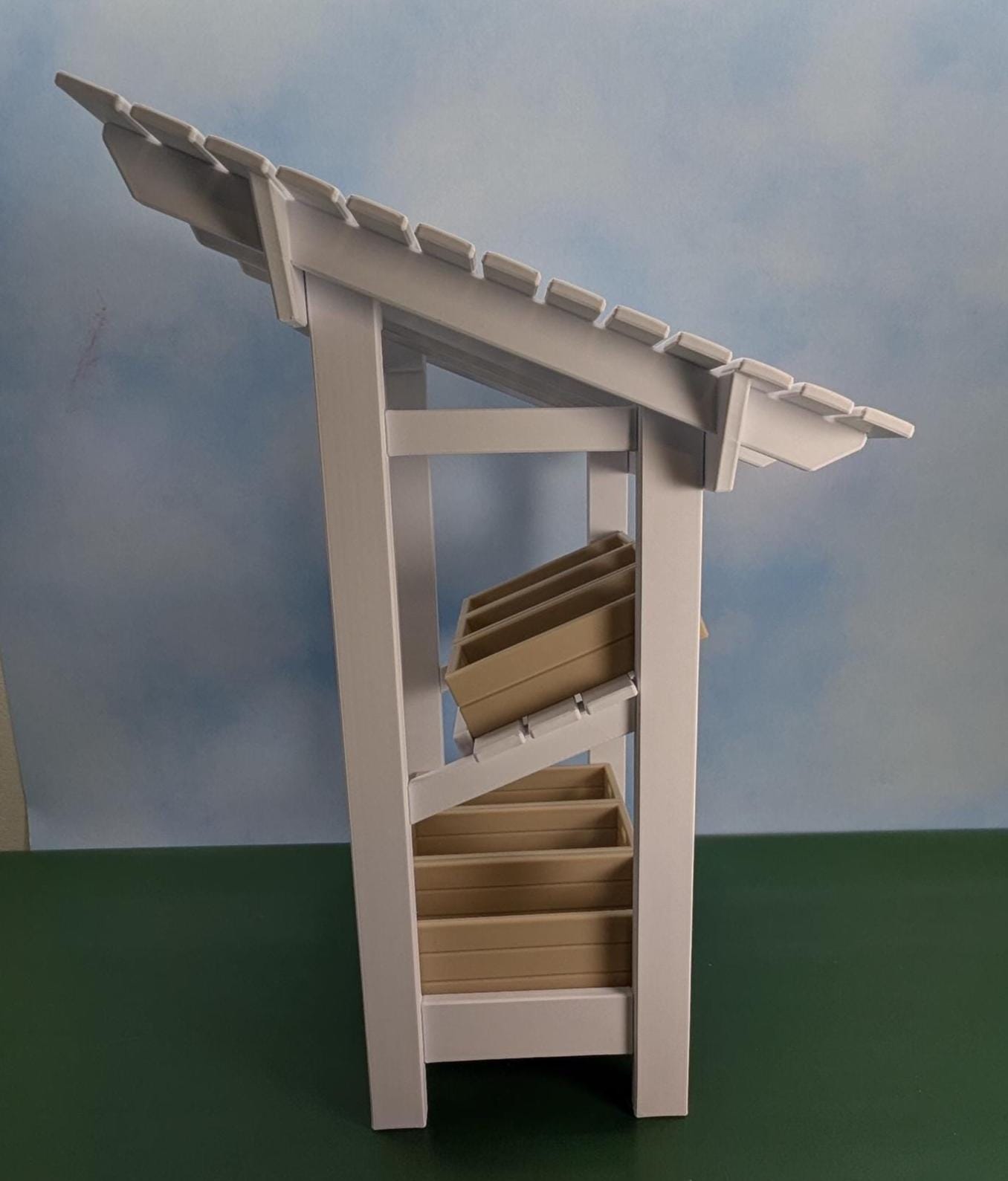 1:6 scale (LARGE) Farmers Market Stand with Crates  -  13" tall