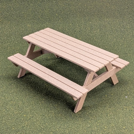 Woodgrain Picnic Table for dollhouse or table centerpiece  1:12 scale -  2.5" tall