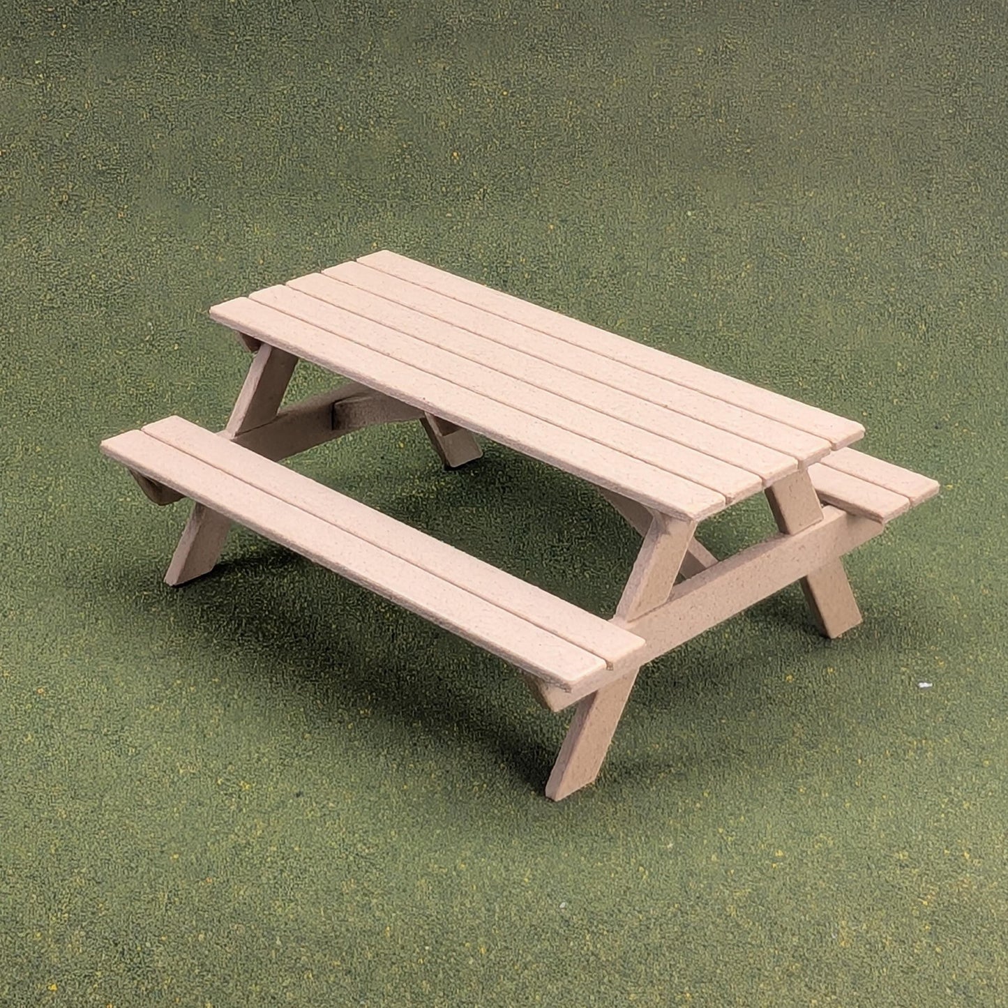 Woodgrain Picnic Table for dollhouse or table centerpiece  1:12 scale -  2.5" tall