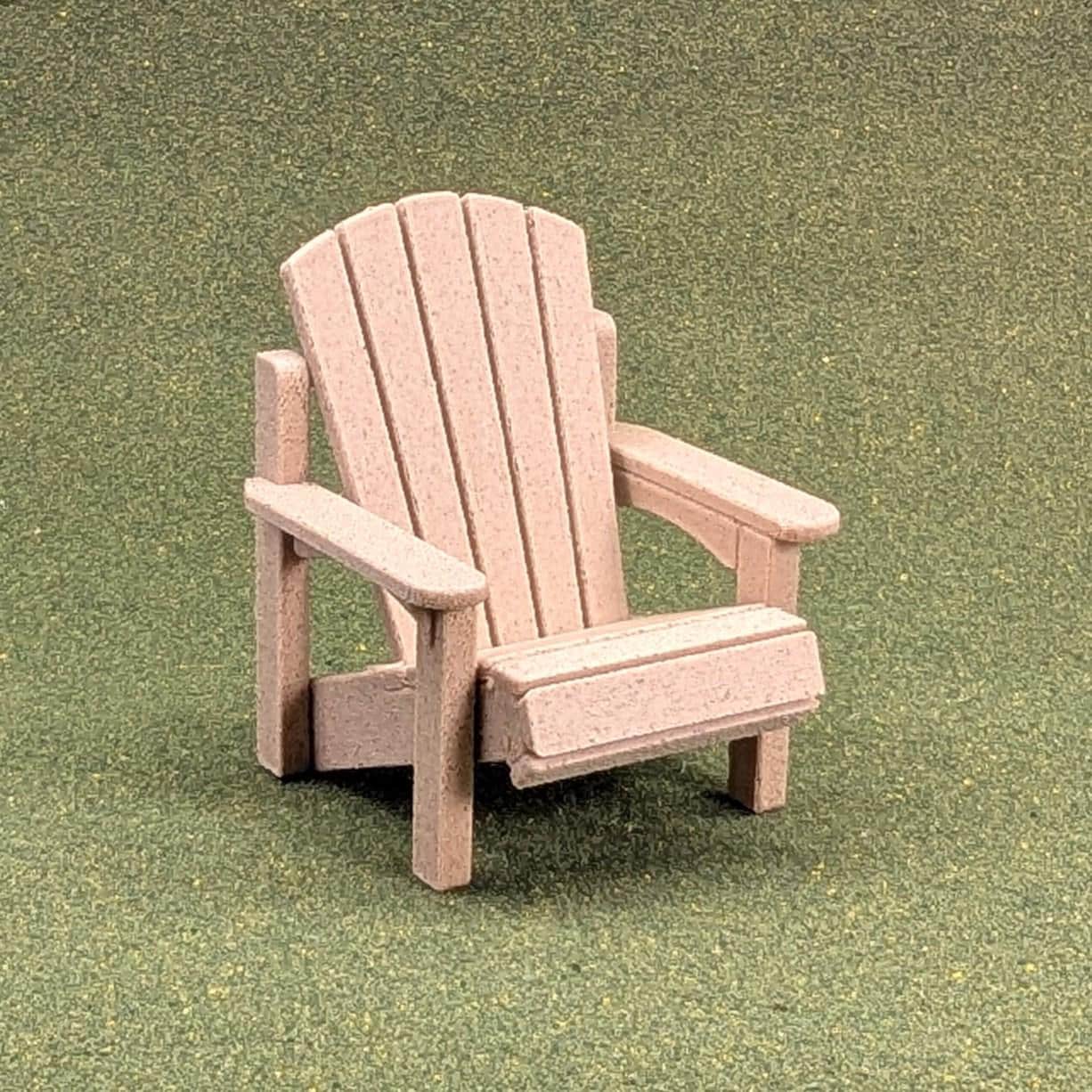 Woodgrain Adirondack Chair in 1:12 scale - 3 1/2" tall