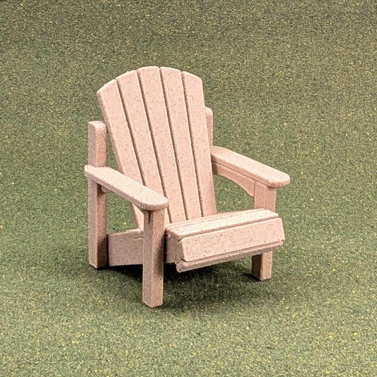 Woodgrain Adirondack Chair in 1:12 scale - 3 1/2" tall