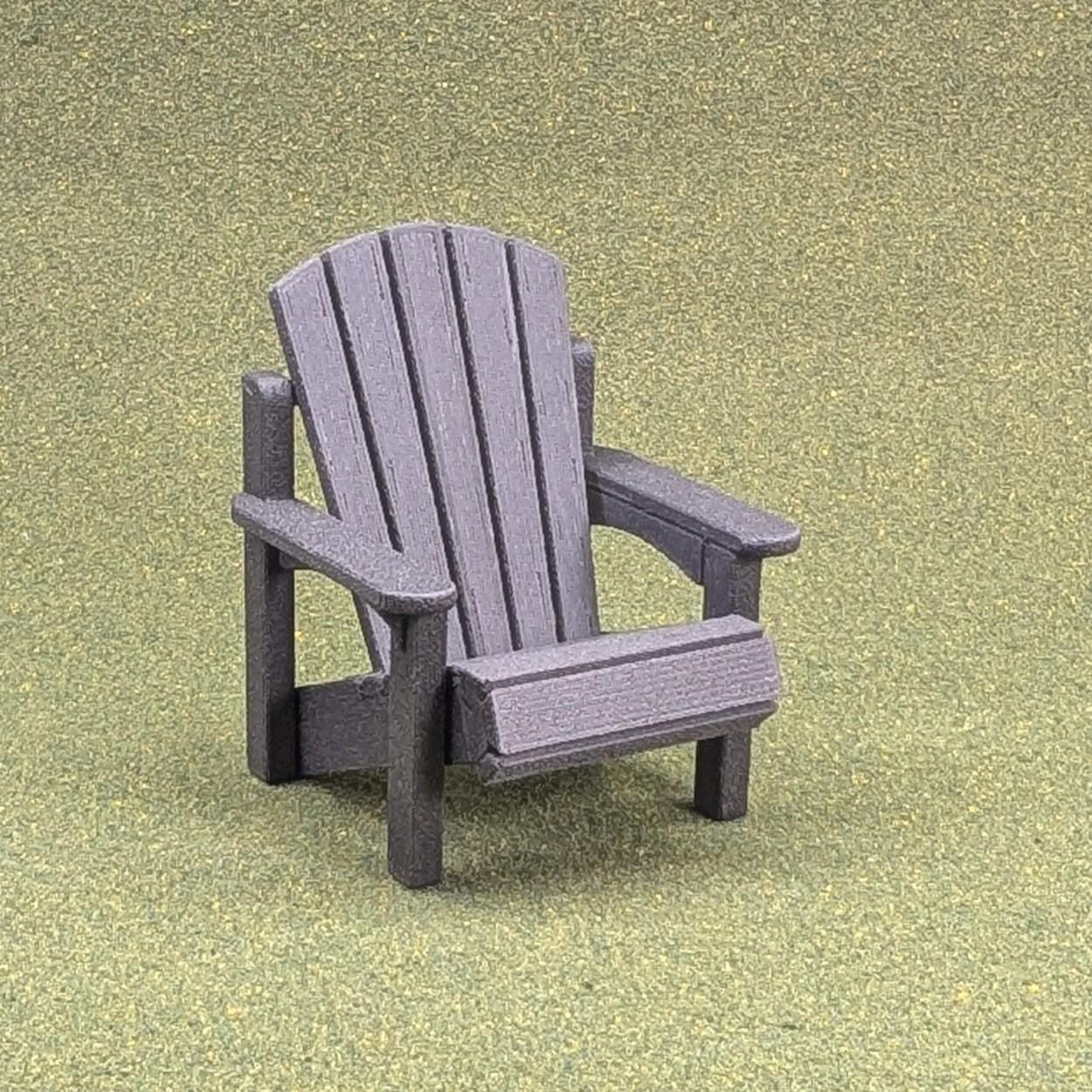 Woodgrain Adirondack Chair in 1:12 scale - 3 1/2" tall