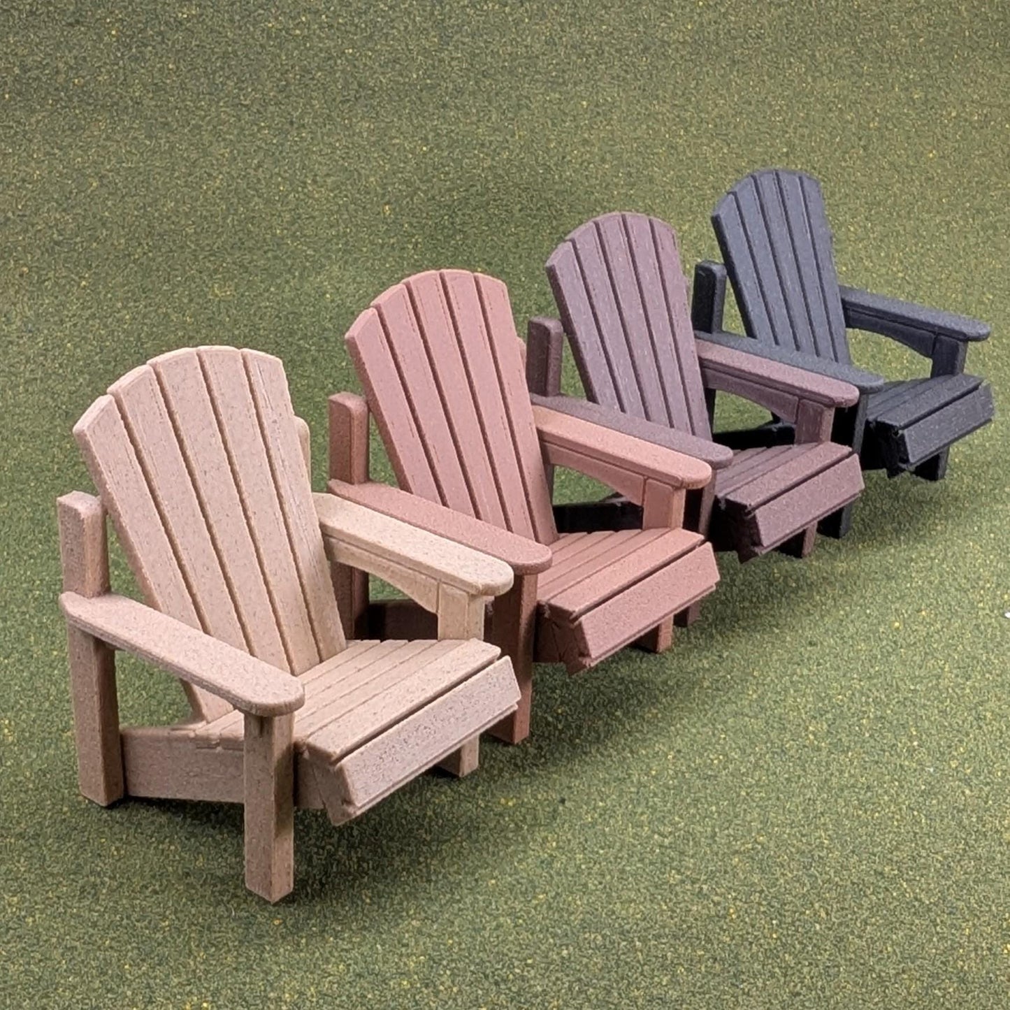 Woodgrain Adirondack Chair in 1:12 scale - 3 1/2" tall