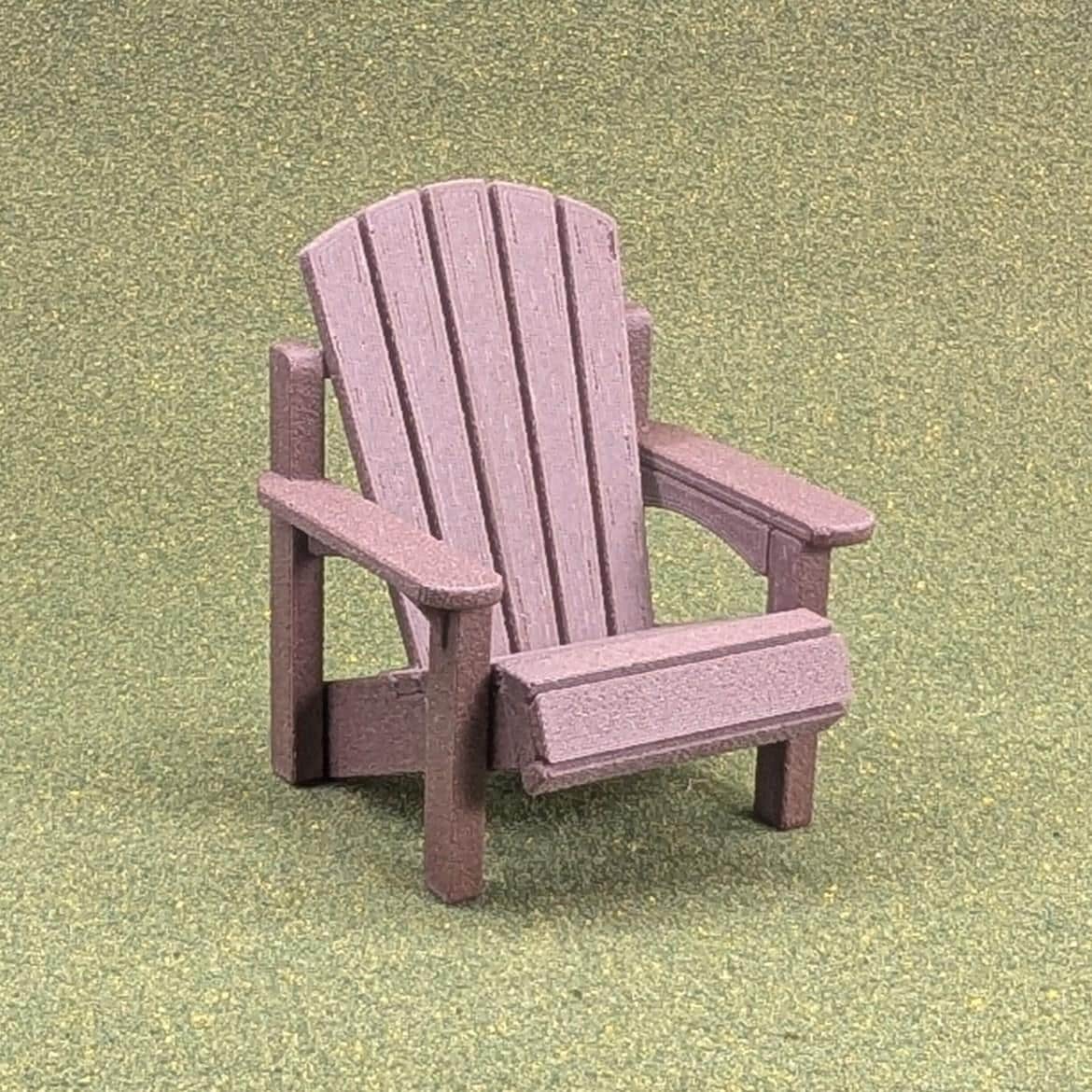 Woodgrain Adirondack Chair in 1:12 scale - 3 1/2" tall
