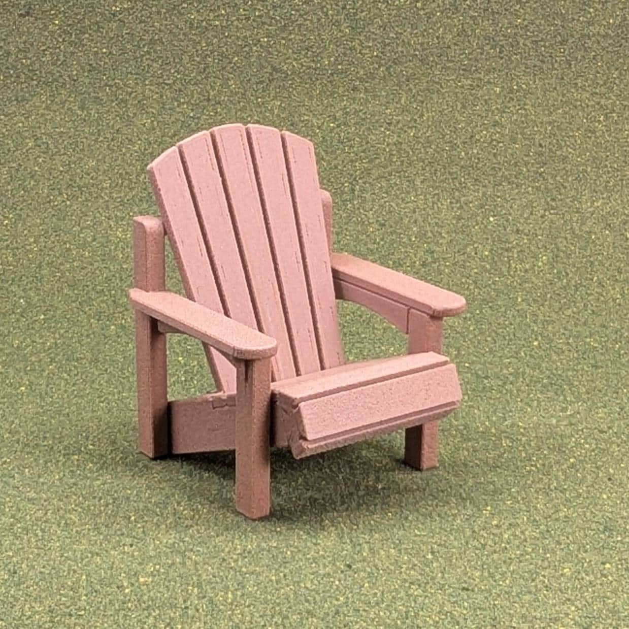 Woodgrain Adirondack Chair in 1:12 scale - 3 1/2" tall