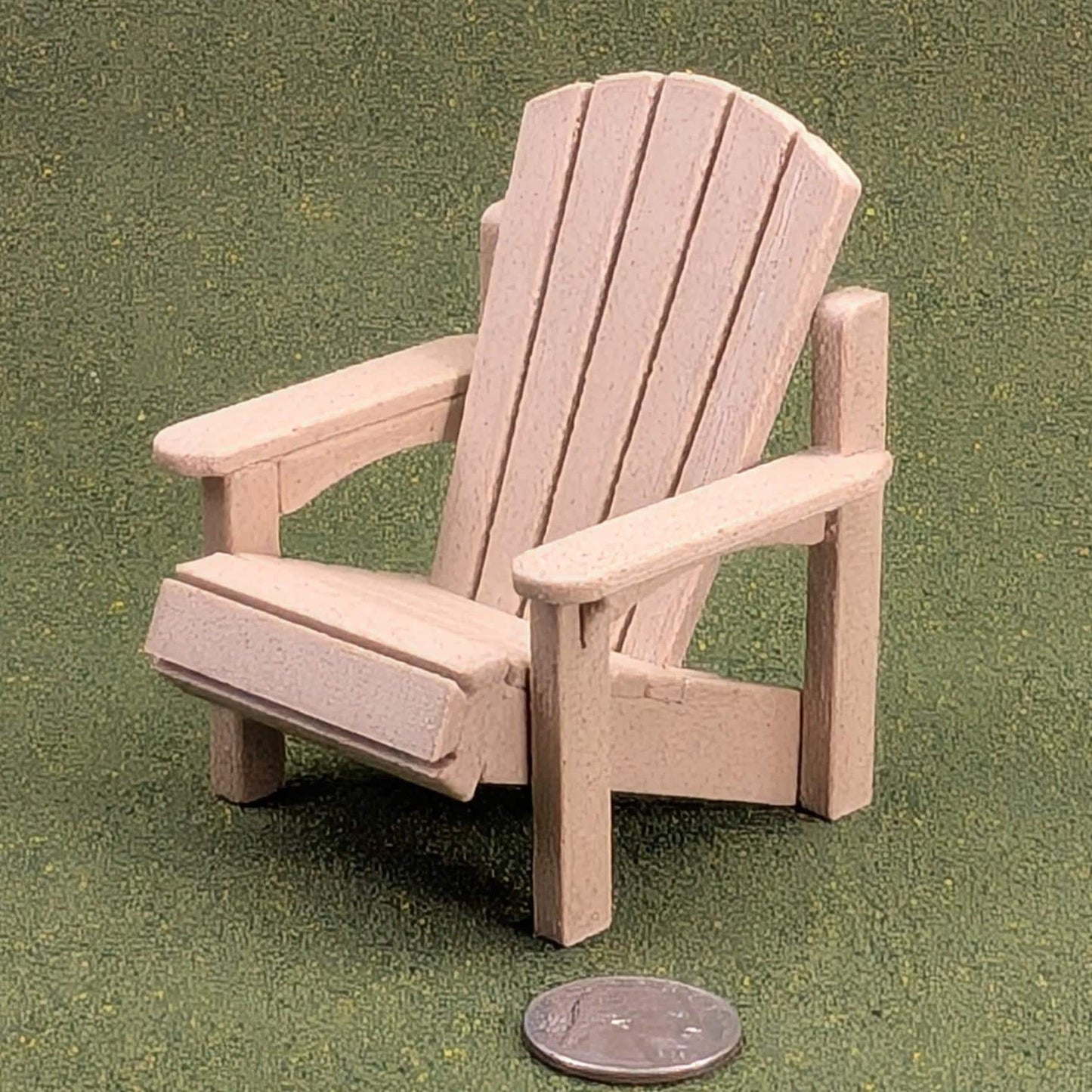 Woodgrain Adirondack Chair in 1:12 scale - 3 1/2" tall