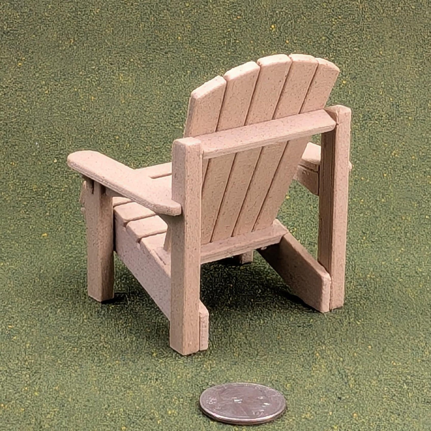 Woodgrain Adirondack Chair in 1:12 scale - 3 1/2" tall