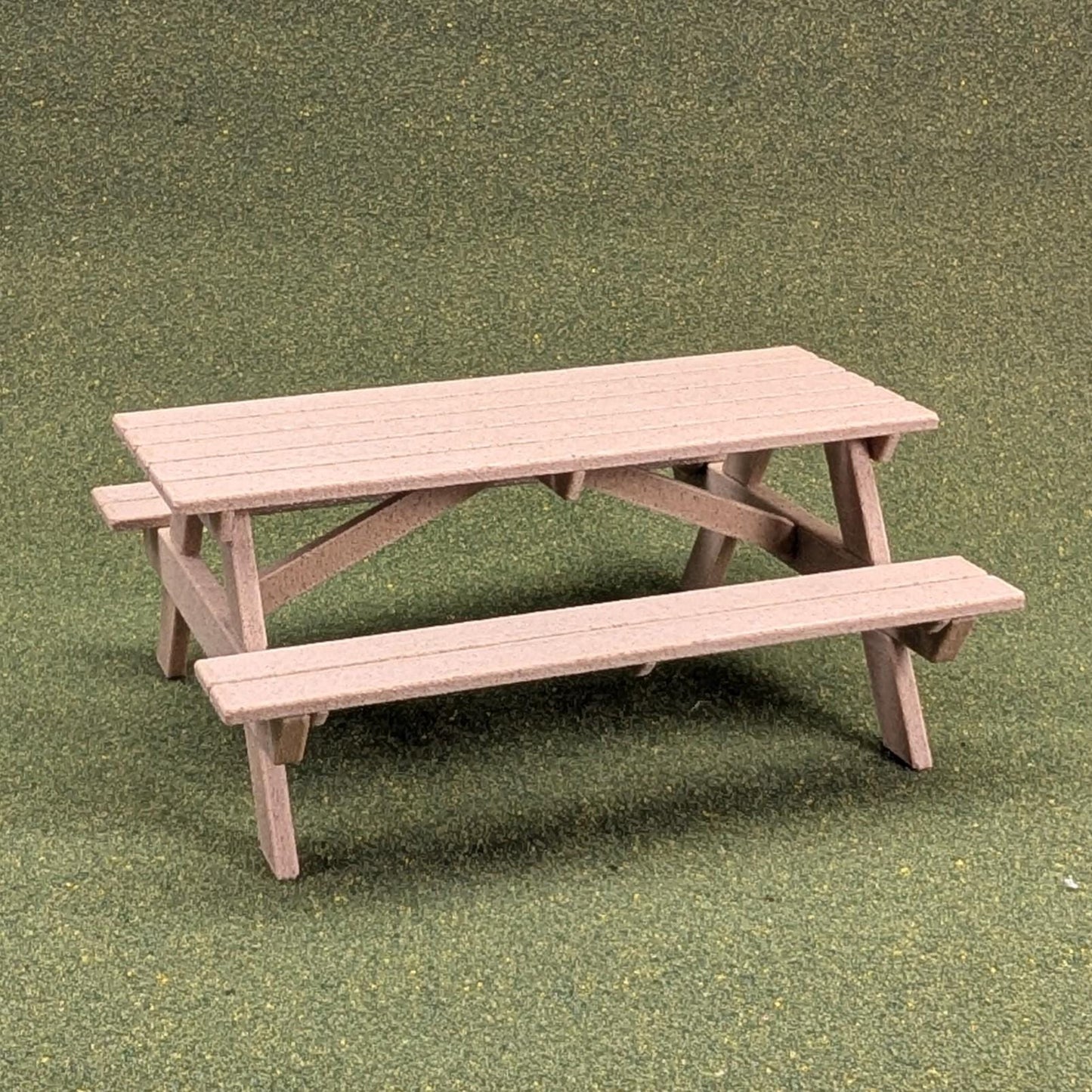 Woodgrain Picnic Table for dollhouse or table centerpiece  1:12 scale -  2.5" tall