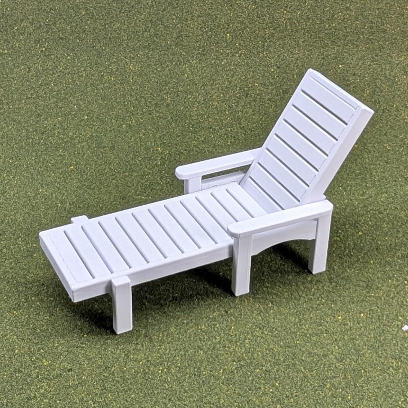 Chaise Lounge Chair    1:12 Scale -  3 1/2" tall - also available as a set