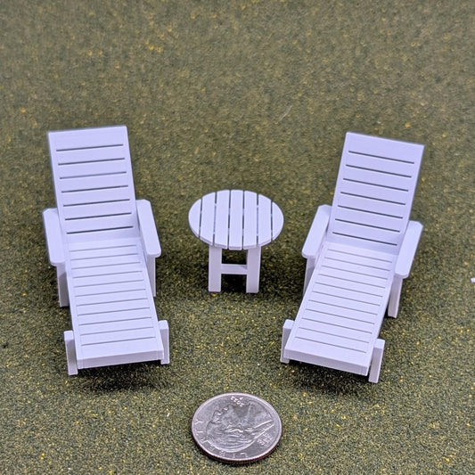 Chaise Lounge Chair    1:24  Half Scale -  1  3/4" tall - also available as a set