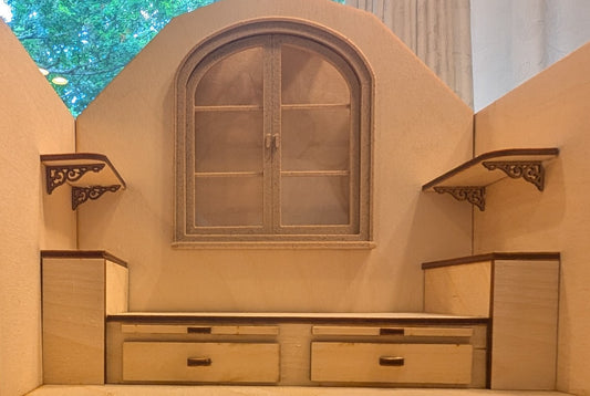 Shelves with brackets - set of two